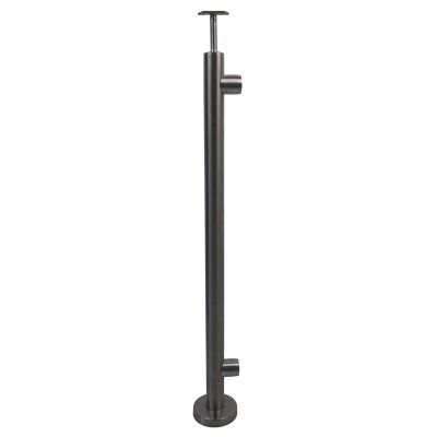 Stainless steel railing posts for bar railing type SG01 Floor mounting End post left 900mm