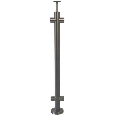 Poteaux de balustrade en acier inoxydable pour balustrade à barres type SG01 Montage au sol Poste intermédiaire