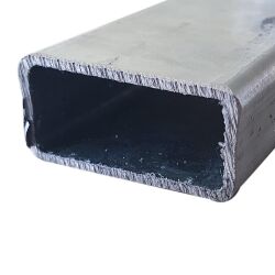 100x60x3 mm galvanized steel tube - deburred - horizontal - mitre on one side
