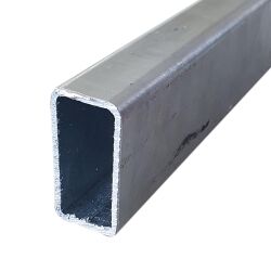 60x40x2 mm Tube en acier galvanisé - horizontal - onglet dun côté