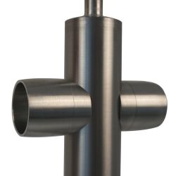 Anclaje de brida de pared de acero inoxidable V2A para tubos de 33,7x2mm ajustable