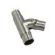 T-connector adjustable stainless steel V2A polished for Ø42,4x2mm handrails
