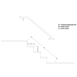 Stainless steel handrail, angled V2A Staircase handrail,...