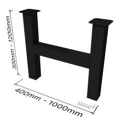 Hannah - H100 acero galvanizado y recubierto en polvo en negro (RAL 9005)