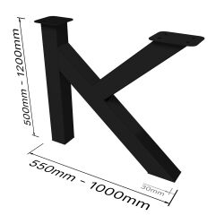 Tafel Kufe Konrad - K100 gemaakt van poeder-coat staal in...