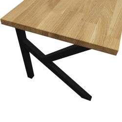 Tischkufe Konrad - K50 aus pulverbeschichtetem Stahl mit verputzten Schweißnähten in Schwarz (RAL 9005) | 1 Stück