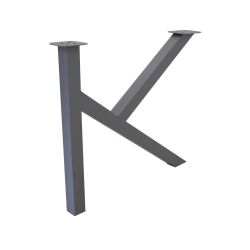 Tischkufe Konrad - K50 aus pulverbeschichtetem Stahl mit verputzten Schweißnähten in Grau (RAL 7040) | 1 Stück