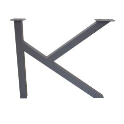 Tischkufe Konrad - K50 aus pulverbeschichtetem Stahl mit verputzten Schweißnähten in Grau (RAL 7040) | 1 Stück