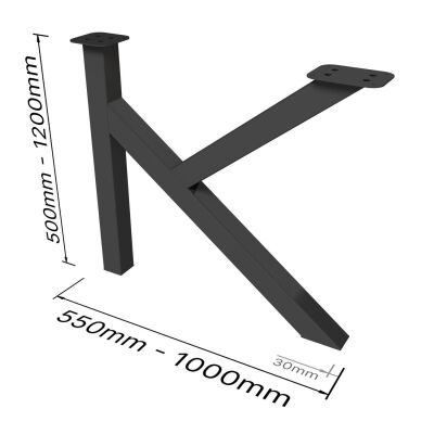 Tischkufe Konrad - K70 aus pulverbeschichtetem Stahl mit verputzten Schweißnähten in Anthrazit (RAL 7016) | 1 Stück