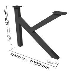 Tischkufe Konrad - K70 aus pulverbeschichtetem Stahl mit...