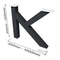 Tischkufe Konrad - K100 aus pulverbeschichtetem Stahl mit...