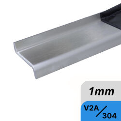 protección de bordes de perfil Z de acero inoxidable de 1mm con vista superior doblado a tamaño