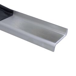 Edelstahl Z-Profil Kantenschutz aus 1,5mm Edelstahlblech mit Sichtseite oben auf Maß gebogen