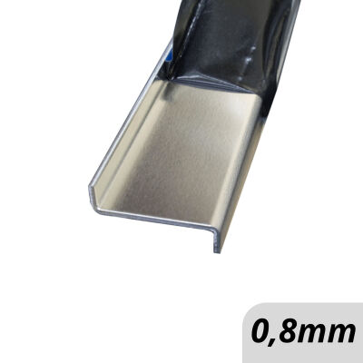 Aluminium Z-profile Edge protection from 0.8mm aluminum sheet with top view bent to size
