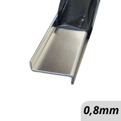 Aluminium Z-profile Protección de bordes de chapa de aluminio de 0.8mm con la vista superior doblada a tamaño