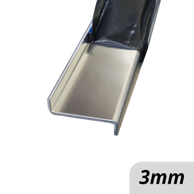 Profilo in alluminio Z Protezione bordo da foglio di alluminio 3mm con vista superiore piegata a dimensione