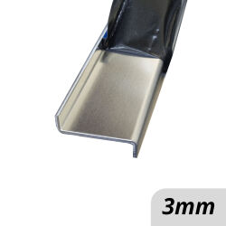 Aluminum Z-profile Edge protection from 3mm aluminum sheet with visible side bent to size