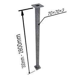 Galvanized support with open end plates