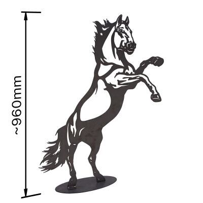 Pferd für Gartendekoration in hochwertigen Edelrost Design 96cm Höhe