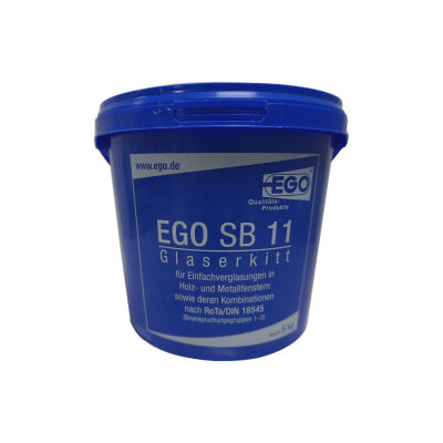 EGO SB 11 Glasserkitt para acristalamiento de ventanas en 5kg estándar de cubo