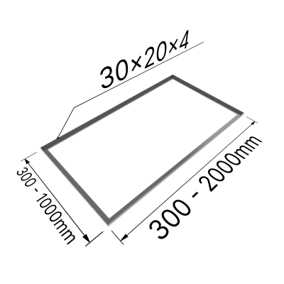 Marco de acero de ángulo 30x20x4