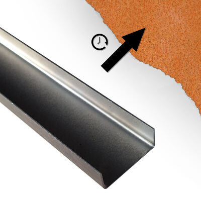U-profile gemaakt van corten staal gebogen tot grootte in verschillende diktes