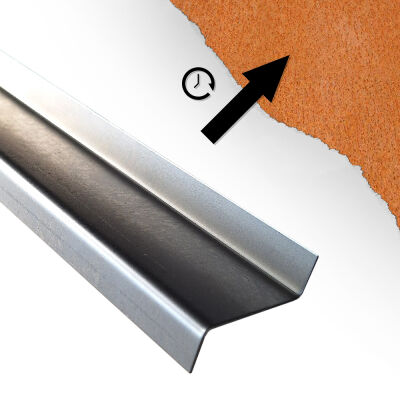 Z-profile gemaakt van Corten staal gebogen om te meten in verschillende diktes