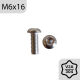 M6x16/16 Accouplement rond plat à vis hexagone avec fil complet en acier inoxydable
