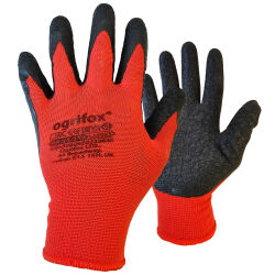 Work gloves with latex coated in red/black in size S-XL |...
