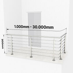 RG01 - Stainless steel railings over corner with optional...