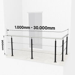 RG01 - Stainless steel railings over corner with 2...