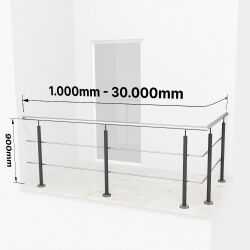RG01 - Stainless steel railings over corner with 2...