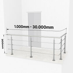 RG01 - Stainless steel railings over corner with 3...