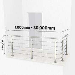 RG01 - Stainless steel railings over corner with 5...