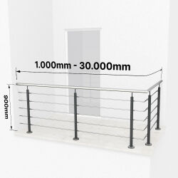 RG01 - Stainless steel railings over corner with 5...