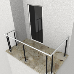 RG01 - Stainless steel railing with two corners and...