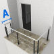 RG01 - Stainless steel railing with two corners, 2 filling rods and posts in black