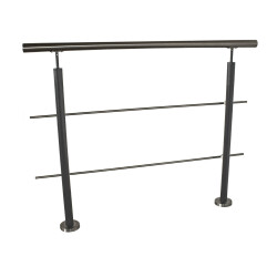 RG01 - Stainless steel railing with two corners, 2 filling rods and posts in anthracite