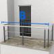 RG01 - Stainless steel railing with two corners, 2 filling rods and posts in anthracite