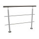 RG01 - Stainless steel railing with two corners, 2 filling rods and posts in grey