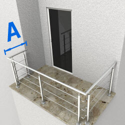 RG01 - Stainless steel railing with two corners and 3 filling bars