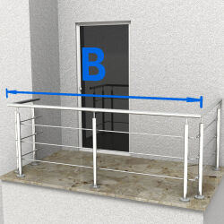 RG01 - Stainless steel railing with two corners and 3 filling bars