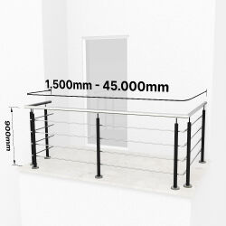 RG01 - Stainless steel railing with two corners, 4...