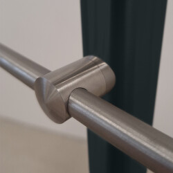 RG01 - Ringhiera in acciaio inox con due angoli, 4 barre di riempimento e post in antracite