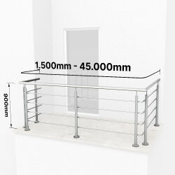 RG01 - Stainless steel railing with two corners, 4...