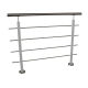 RG01 - Stainless steel railing with two corners, 4 filling rods and posts in grey