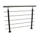 RG01 - Stainless steel railing with two corners, 5 filling rods and posts in black
