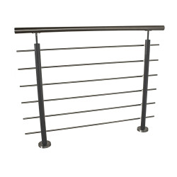 RG01 - Stainless steel railing with two corners, 6 filling rods and posts in anthracite