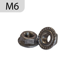 M6 steel tooth safety nut with strength class 8