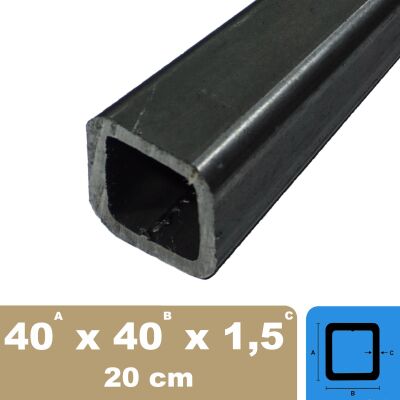 40x40x1,5 - 200 mm Länge Vierkantrohr Quadratrohr Stahl Profilrohr Stahlrohr